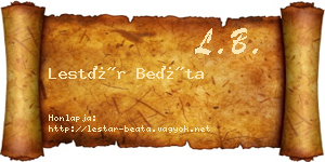 Lestár Beáta névjegykártya
