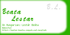 beata lestar business card